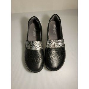 Alegria US 7 EU 37 Black Leather Comfort Slip-On S